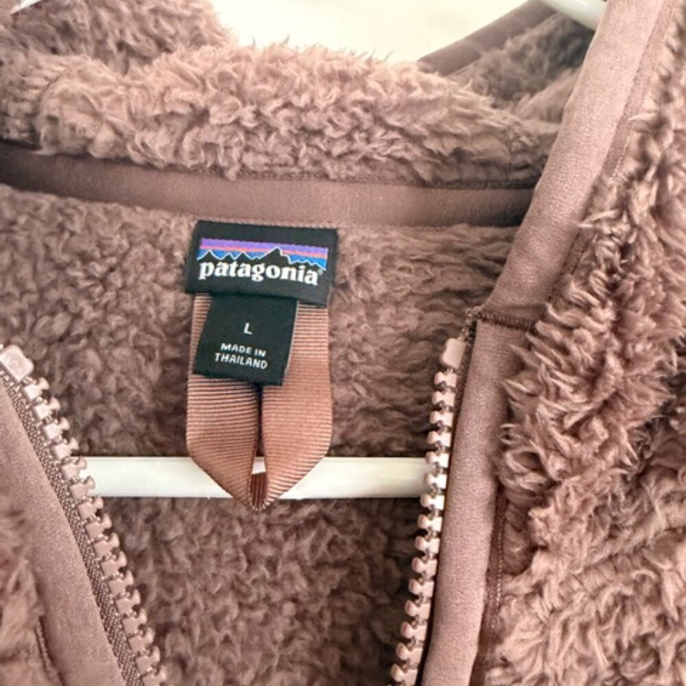 Patagonia Brown Fleece Hoodie Pullover Womens Size Large Brown Quarter Zip - Picture 3 of 6